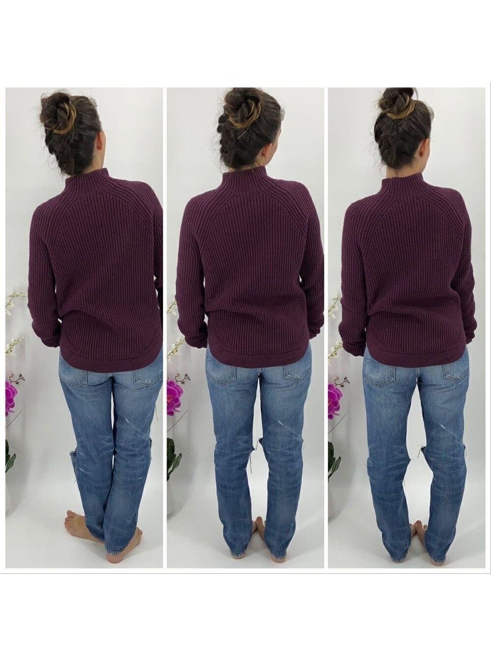 $80 Treasure & Bond Mock Turtleneck Maroon XXS NWT